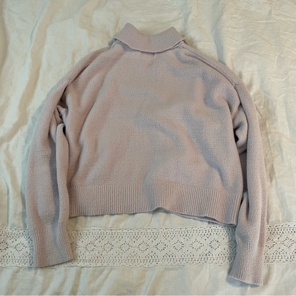 Sincerely Jules Medium Cropped Collared Sweater Light Pink - Picture 4 of 5
